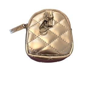 NEVER USED Bari Lynn Silver Metallic Key Pouch